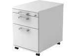 Rollcontainer TARVIS, 1 Utensilienauszug, abschließbar, 1 Schub, 1 HR-Auszug, B 428 x T 580 x H 590 mm, lichtgrau