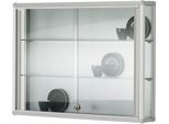 Wandvitrine, einhängend, 2 verstellbare Glasböden, abschließbare Schiebetüren, ESG-Sicherheitsglas, B 1000 x T 200 x H 800 mm
