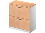 Schäfer Shop Genius Hängeregistraturschrank TETRIS SOLID, 2 OH, B 800 mm, abschließbar, mit Abdeckplatte, Buche-Dekor/weißalu