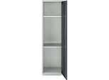 Schäfer Shop Genius Mehrzweckschrank FS, modular, individuell erweiterbar, 2 Fachböden, bis 250 kg, B 545 x T 520 x H 1950 mm, Stahl, lichtgrau/anthrazitgrau