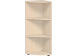 Eckabschlussregal PALENQUE, 3 OH, B 400 x T 400 x H 1104 mm, Ahorn