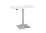 Beistelltisch Start Off, elektrisch höhenverstellbar, Rechteck, Säulenfuß, B 1000 x T 600 x H 635-1285 mm, weiß/weißaluminium