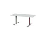 Schäfer Shop Select Besprechungstisch Planova Basic, Rechteck, T-Fuß, B 1600 x T 800 x H 717 mm, lichtgrau/weißaluminium RAL 9006
