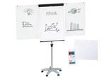 Flipchart Maul MAULstandard, höhenverstellbar, Hochformat, Papierblock + Schreibmarker farbsortiert
