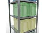 Schulte Lagertechnik Fachbodenregal-Stecksystem MULTIplus 250, Grundregal, Längenriegel, 2000x750x800 mm, 5 Böden, verzinkt