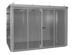 Gasflaschencontainer BAUER GFC-B M5, B 2175 x T 3125 x H 2270, für 96 Gasflaschen, feuerbeständig, abschließbar, grau