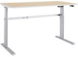 Schäfer Shop Select Schreibtisch Moxxo IQ, elektrisch höhenverstellbar, Rechteck, C-Fuß, B 1600 x T 800 x H 725-1185 mm, Ahorn/weißaluminium