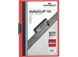 Durable Klemmmappen Duraclip, DIN A4, Kunststoff, mit Clip, rot