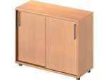 Schäfer Shop Genius Schiebetürenschrank TETRIS WOOD, 2 OH, B 1000 mm, Höhe inkl. Gleiter, Buche-Dekor