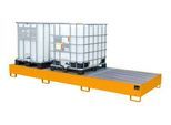 Auffangwanne AW 1000-3, für 3 IBC-Container à 1000 l oder 10 Fässer à 200 l, L 3850 x B 1300 x H 340 mm, unterfahrbar, gelborange