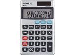 Taschenrechner MAUL M112, 12 Stellen, Tax, Solar- & Batteriebetrieb, B 70 x T 119 x H 10 mm, silber