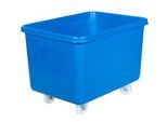 Rechteckbehälter, Kunststoff, fahrbar, 340 l, blau