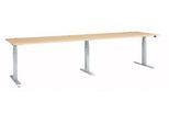 Schäfer Shop Select Schreibtisch ERGO-T 2.0 Big, elektr. höhenverstellbar, Rechteck, T-Fuß, B 3200 x T 800 x H 640-1300 mm, Ahorn/weißalu