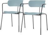Stuhl BISTRO, stapelbar bis zu 4 Stück, B 535 x T 545 x H 760 mm, Stahlrohr & Polypropylen, blau, 2 Stück