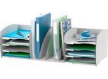 Paperflow Schreibtisch-Organizer, 8 Fächer, Trennelemente verstellbar, grau