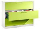 Hängeregistraturschrank ASISTO C 3000, 3 Schubladen, 3-bahnig, B 1200 mm, weiß/viridingrün