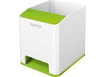 Stiftehalter Leitz WOW Sound, 1 Fach, Smartphone-Fach mit Soundverstärkung, weiß/grün