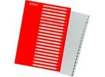 Ordnerregister, A4, A-Z, PP-Folie, grau, 20-tlg.