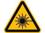 moedel Warnzeichen „Warnung vor Laserstrahl“, nach ISO 7010 W004, Folie selbstklebend, B 30 x H 30 mm, 6 Stück/Bogen