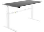 Schäfer Shop Select Schreibtisch, elektrisch höhenverstellbar, Rechteck, C-Fuß, B 1800 x T 800 x H 725-1185 mm, graphit/weiß