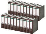 LEITZ® Ordner 1080, DIN A4, Rückenbreite 80 mm, Griffloch, geklebtes Rückenschild, Hartpappe, 20 Stück, braun