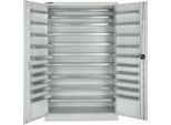 Schäfer Shop Select Magazinschrank, 10 Fachböden, ohne Ausstattung, B 1200 x T 500 x H 1935 mm, Stahl, lichtgrau