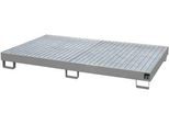 Regalwanne Typ RW/GR 2200-1, mit Gitterrost, grau RAL7005