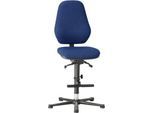 Labordrehstuhl LEANOS 9136, Stoffpolster, Duotec blau