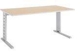 Schäfer Shop Select Schreibtisch Moxxo IQ, Rechteck, C-Fuß, B 1600 x T 800 x H 735 mm, Ahorn-Dekor