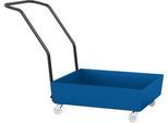 Auffangwanne ASECOS, Stahl, fahrbar, 60 l Auffangvolumen, B 635 x T 810 x H 980 mm, lackiert