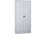 Stahlschrank, höhenverstellbarer Fachboden, abschließbar, H 1800 mm, lichtgrau/lichtgrau