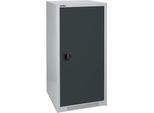 Schäfer Shop Genius Flügeltürschrank FS, Stahl, mit Belüftungslöchern, B 545 x T 420 x H 1105 mm, 3 OH, weißaluminium RAL 9006/anthrazitgrau RAL 7016, bis 250 kg