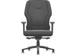 Interstuhl Bürostuhl XXL112, T-Armlehnen, Synchronmechanik, Schiebesitz, Lordosenstütze, Lederbezug, schwarz/schwarz