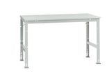 Manuflex Arbeitstisch UNIVERSAL Standard, 1500 x 1000 mm, Melamin lichtgrau, lichtgrau