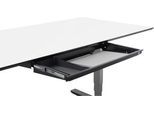 Laptopschublade für die Montage unter Schreibtischen, abschließbar, kugelgelagert, Kabelführung, B 721 x T 316 x H 37/71 mm, Metall, schwarz
