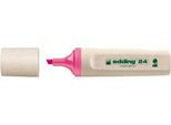 edding Textmarker 24 EcoLine, zu 90 % aus nachwachsenden Rohstoffen, Blauer Engel, nachfüllbar, Schreibfarbe rosa, 10 Stück