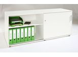 Schäfer Shop Select Sideboard, mit Schiebetür, abschließbar, Spanplatte, B 1600 x T 500 x H 663 mm, links anstellbar, weiß