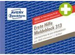AVERY® Zweckform Meldeblock „Erste Hilfe DGUV Vorschrift 1“, gelocht, 50 Blatt weiß, DIN A6 quer