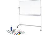 Mobiles Whiteboard Maul MAULstandard, 1200 x 2200 mm, 2-seitig, drehbar + Whiteboard Zubehörset, 31-teilg