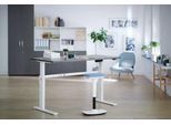 Schäfer Shop Select Schreibtisch, elektrisch höhenverstellbar, Rechteck, C-Fuß, B 1600 x T 800 x H 725-1185 mm, graphit/weiß