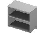 Anstellregal ARLON OFFICE, 2 offene Fächer, B 800 x T 450 x H 730 mm, lichtgrau/alufarben