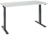 Schäfer Shop Select Schreibtisch ERGO-T 2.0, elektrisch höhenverstellbar, Rechteck, T-Fuß, B 1600 x T 800 x H 715-1205 mm, lichtgrau/anthrazit