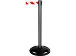 Absperrpfosten RS-Guidesystems GLA 26, schwarzt, Gurt rot/weiß, 2 Stück