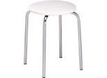 Nowy Styl Hocker, stapelbar, 4-Fuß-Gestell, Kunstleder-Bezug, H 440 mm, weiß