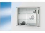 Wandvitrine, einhängend, 2 verstellbare Glasböden, abschließbare Schiebetüren, ESG-Sicherheitsglas, B 800 x T 120 x H 590 mm