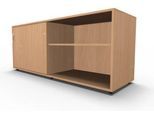 Schäfer Shop Select Sideboard, mit Schiebetür, abschließbar, Spanplatte, B 1600 x T 500 x H 663 mm, links anstellbar, Buche
