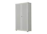 Flügeltürenschrank, 2-türig, Akustikfront, 800 x 2300 mm, 6 OH, silber