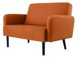 Zweisitzer Sofa meet by Paperflow LISBOA, Stoffbezug braun, Fußgestell schwarz, B 1240 x T 815 x H 830 mm