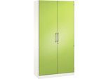 Flügeltürenschrank ASISTO C 3000, 5 Ordnerhöhen, B 1000 mm, weiß/virdingrün