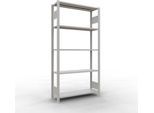 Schulte Lagertechnik Fachbodenregal MULTIplus150, Steck-Grundregal, B 1000 x T 300 x H 2000 mm, 5 Ebenen, bis 1300 kg, lichtgrau